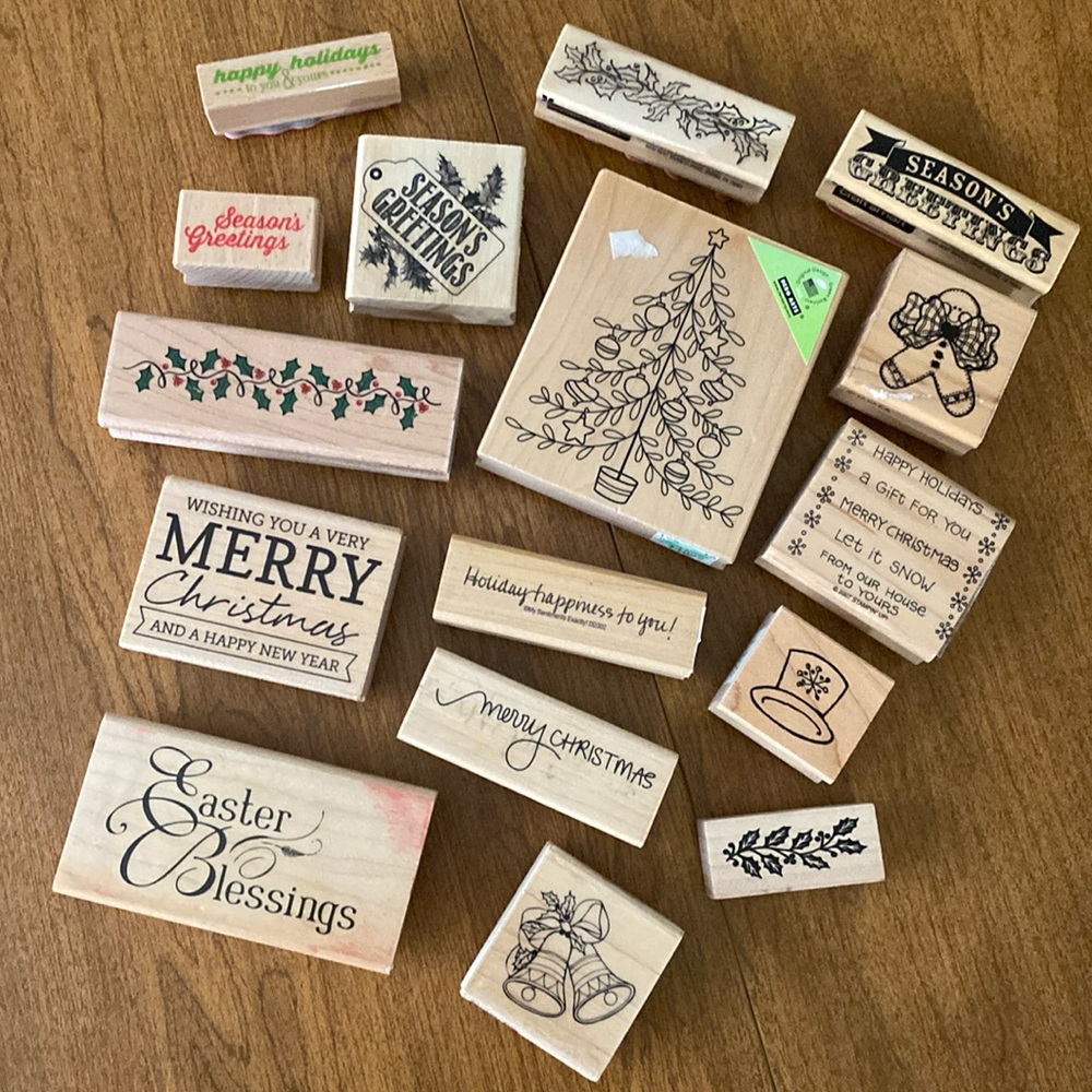 Holiday rubber stamp set